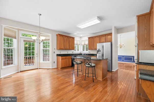 Chandelier, Interior, Kitchen, Pendant Lights, Wood Texture Flooring
