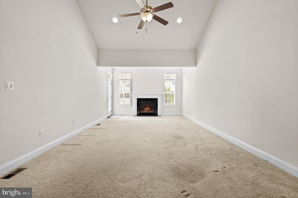 Empty room, Fireplace, Interior, Recessed Lighting