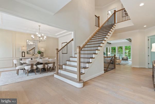 Chandelier, Dining room, Interior, Recessed Lighting, Wood Texture Flooring