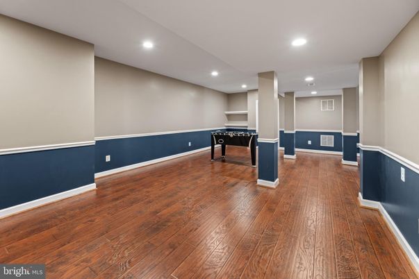 Game Room, Interior, Recessed Lighting, Wood Texture Flooring