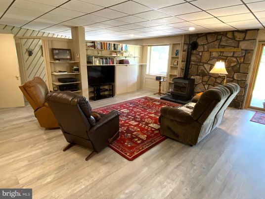 Fireplace, Interior, Stone Walls, Wood Texture Flooring