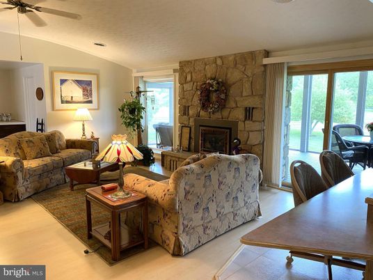 Fireplace, Interior, Living room, Stone Walls, Wood Texture Flooring