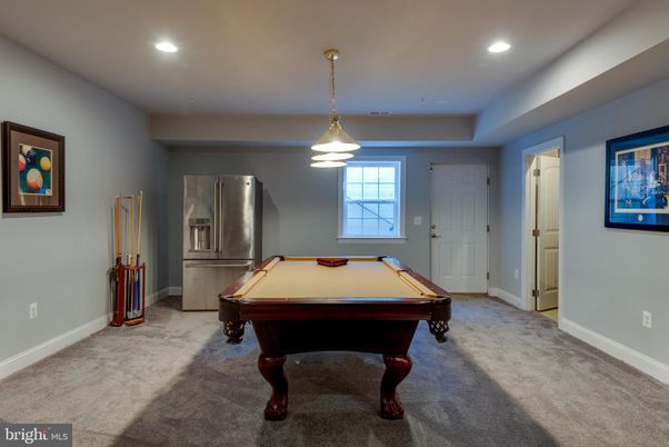 Billiard Table, Game Room, Interior, Pendant Lights, Recessed Lighting