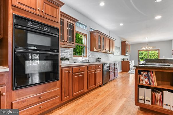 Chandelier, Interior, Kitchen, Pendant Lights, Recessed Lighting, Wood Texture Flooring