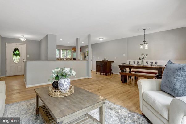 Dining room, Interior, Pendant Lights, Recessed Lighting, Wood Texture Flooring