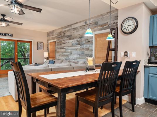 Dining room, Interior, Living room, Pendant Lights, Wood Texture Flooring, Wooden Walls