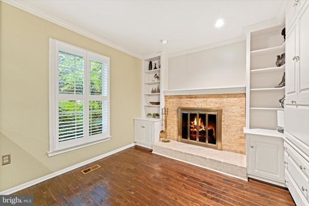 Fireplace, Interior, Recessed Lighting, Wood Texture Flooring