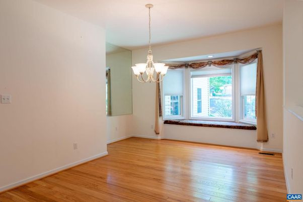 Chandelier, Empty room, Interior, Recessed Lighting, Wood Texture Flooring
