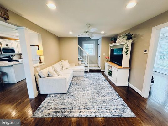 Interior, Kitchen, Living room, Recessed Lighting, Stainless Steel Appliances, Wood Texture Flooring