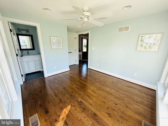 Bathroom, Empty room, Interior, Recessed Lighting, Wood Texture Flooring