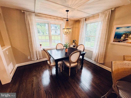 Chandelier, Dining room, Interior, Wood Texture Flooring