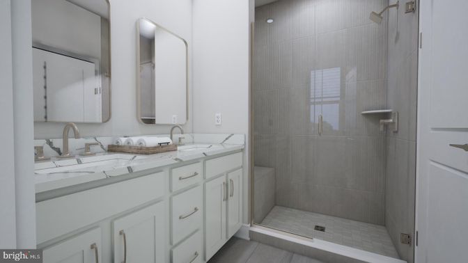 Bathroom, Dual Sink Vanities, Glass Shower, Interior
