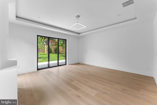 Empty room, Interior, Pendant Lights, Recessed Lighting, Wood Texture Flooring