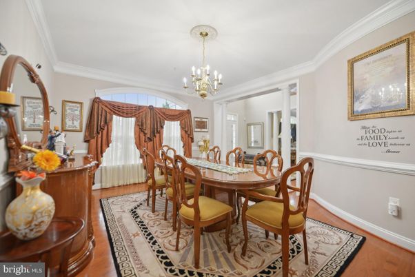 Chandelier, Dining room, Interior, Wood Texture Flooring