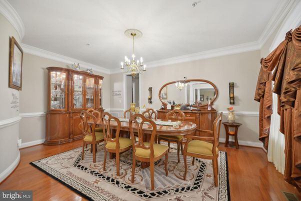 Chandelier, Dining room, Interior, Wood Texture Flooring