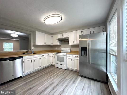 Interior, Kitchen, Stainless Steel Appliances, Wood Texture Flooring