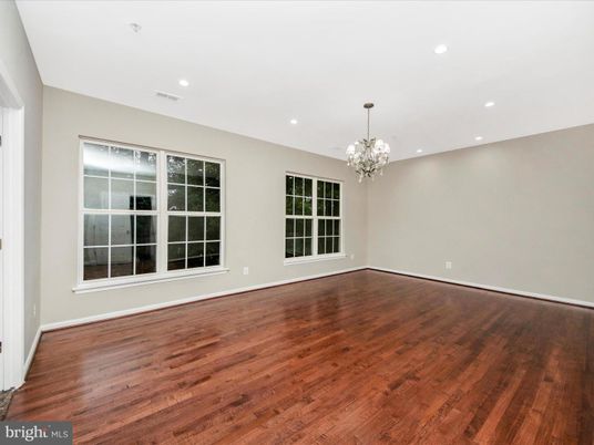 Chandelier, Empty room, Interior, Recessed Lighting, Wood Texture Flooring
