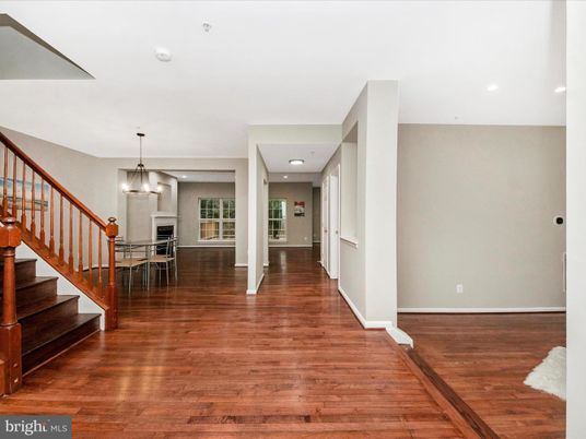 Chandelier, Dining room, Interior, Pendant Lights, Recessed Lighting, Wood Texture Flooring