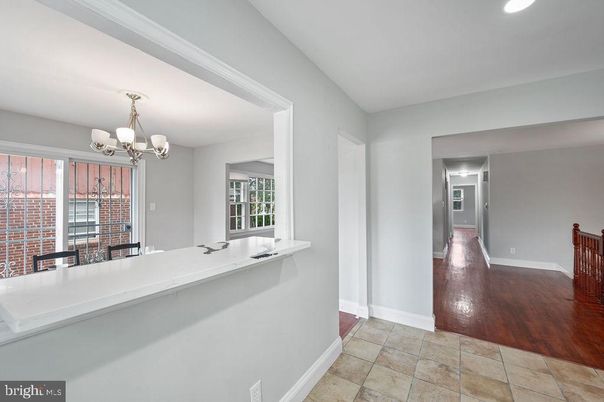 Bathroom, Chandelier, Interior, Recessed Lighting, Wood Texture Flooring