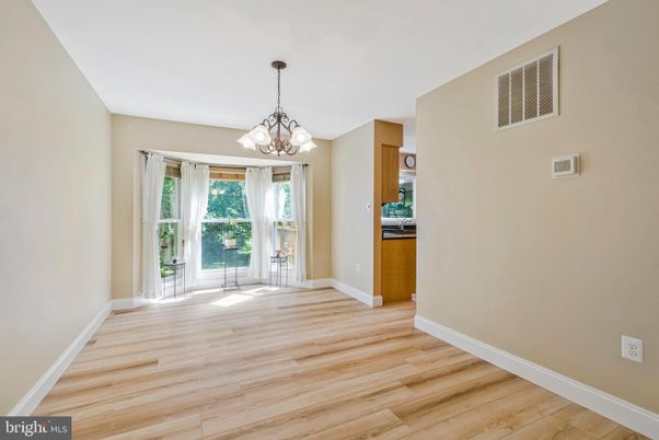 Chandelier, Empty room, Interior, Kitchen, Wood Texture Flooring