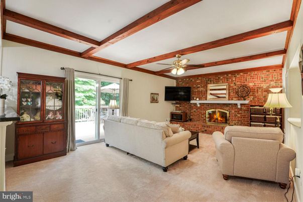 Fireplace, Interior, Living room, Stone Walls, Wooden Beams