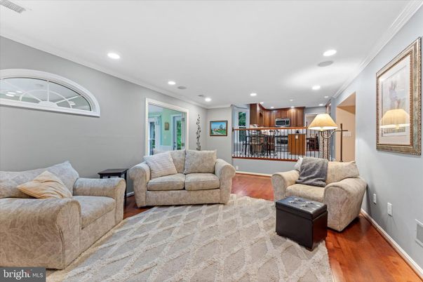 Interior, Kitchen, Living room, Recessed Lighting, Stainless Steel Appliances, Wood Texture Flooring