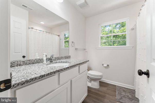 Bathroom, Interior, Recessed Lighting, Wood Texture Flooring