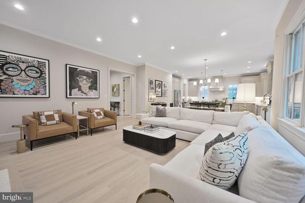 Interior, Kitchen, Living room, Pendant Lights, Recessed Lighting, Wood Texture Flooring
