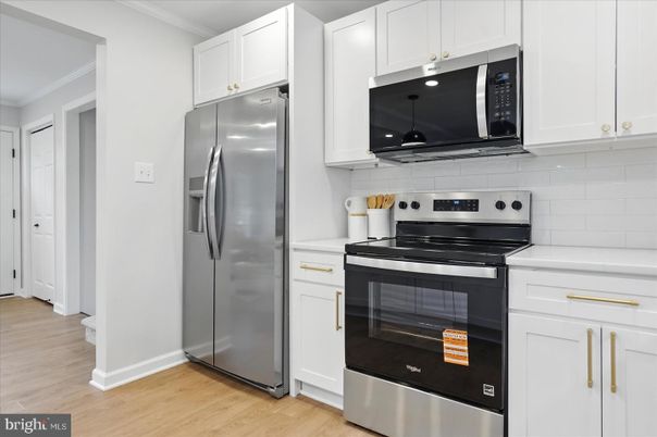 Interior, Kitchen, Stainless Steel Appliances, Wood Texture Flooring