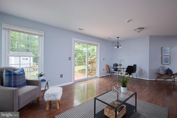 Dining room, Interior, Living room, Pendant Lights, Wood Texture Flooring