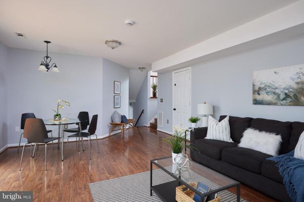 Dining room, Interior, Living room, Pendant Lights, Wood Texture Flooring