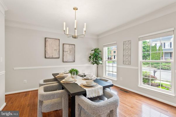Chandelier, Dining room, Interior, Wood Texture Flooring