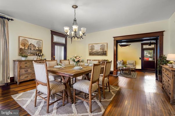 Chandelier, Dining room, Interior, Wood Texture Flooring