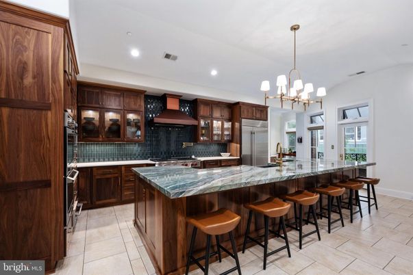 Chandelier, Interior, Kitchen, Pendant Lights, Recessed Lighting, Stainless Steel Appliances
