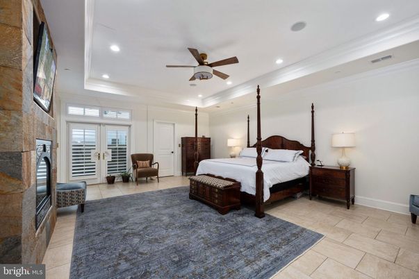 Bedroom, Interior, Recessed Lighting, Stone Walls