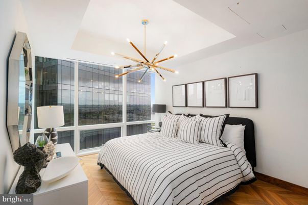 Bedroom, Interior, Pendant Lights, Wood Texture Flooring