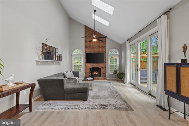 Fireplace, Interior, Living room, Stone Walls, Wood Texture Flooring