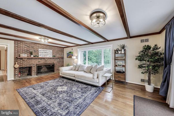 Fireplace, Interior, Living room, Stone Walls, Wooden Beams, Wood Texture Flooring