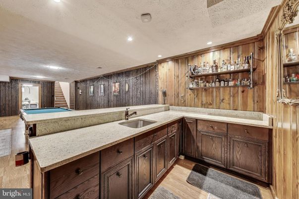 Billiard Table, Interior, Recessed Lighting, Wood Texture Flooring, Wooden Walls