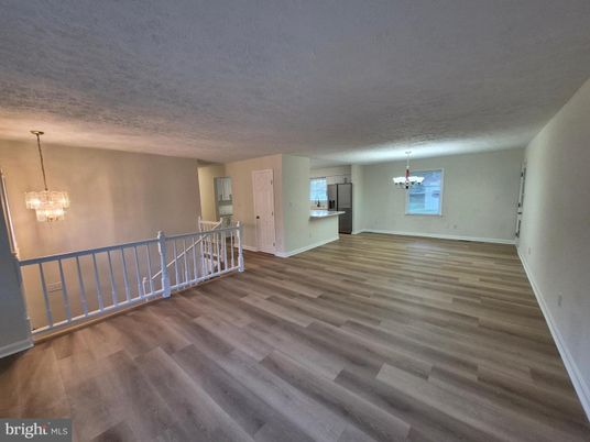 Chandelier, Empty room, Interior, Pendant Lights, Wood Texture Flooring