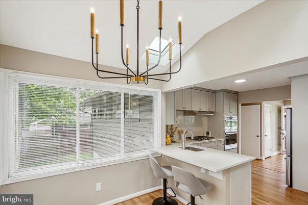 Chandelier, Interior, Kitchen, Recessed Lighting, Wood Texture Flooring