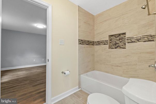 Bathroom, Interior, Marble Walls, Wood Texture Flooring