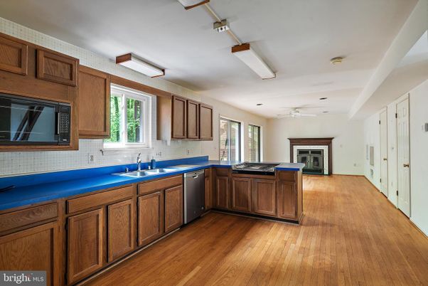 Interior, Kitchen, Wood Texture Flooring