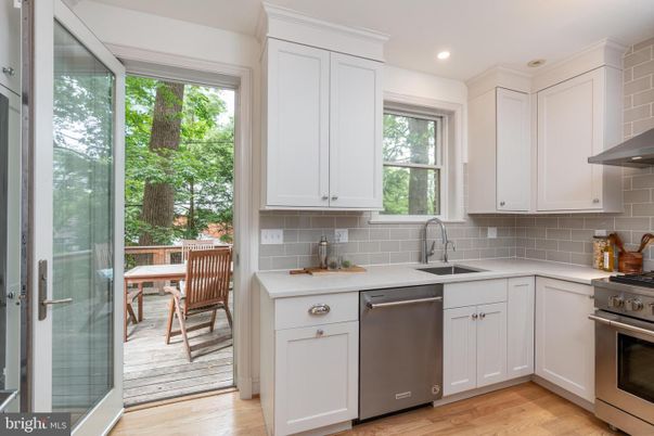 Dining room, Interior, Kitchen, Recessed Lighting, Stainless Steel Appliances, Wood Texture Flooring
