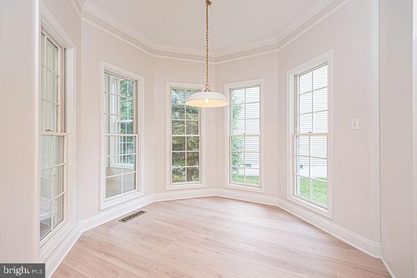 Empty room, Interior, Pendant Lights, Wood Texture Flooring