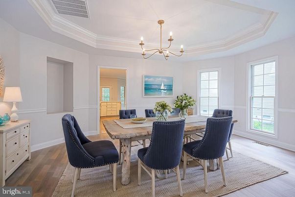 Chandelier, Dining room, Interior, Wood Texture Flooring