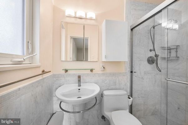 Bathroom, Glass Shower, Interior, Marble Walls