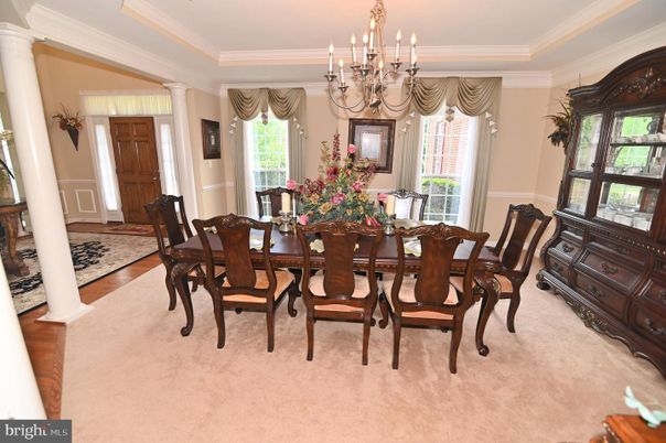 Chandelier, Dining room, Interior, Wood Texture Flooring