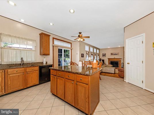 Fireplace, Interior, Kitchen, Living room, Recessed Lighting