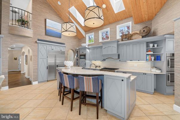 Interior, Kitchen, Pendant Lights, Stainless Steel Appliances, Wooden Ceilings